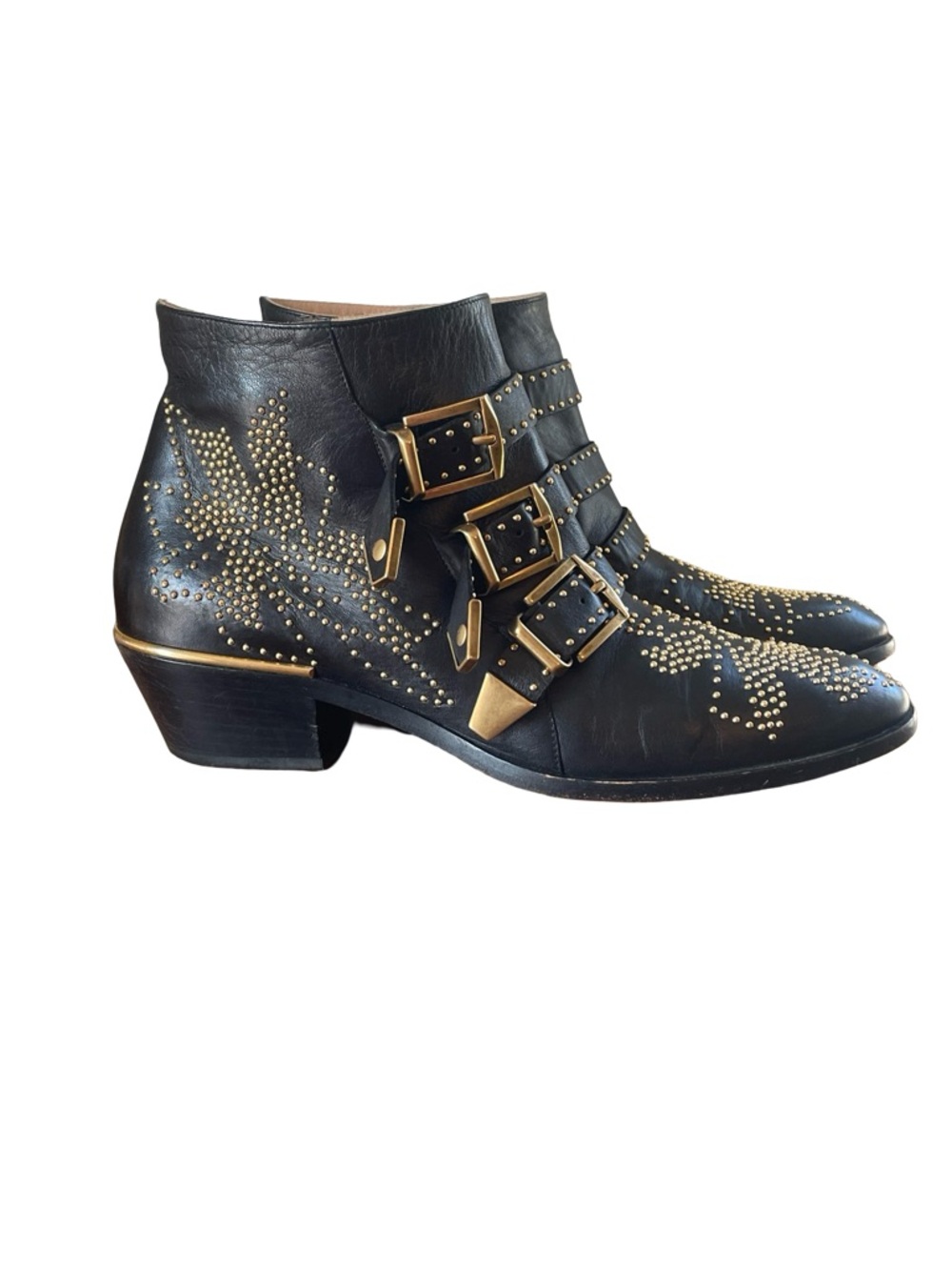 Chloe Susanna Studded Leather Ankle Boots - Picture 2 of 11